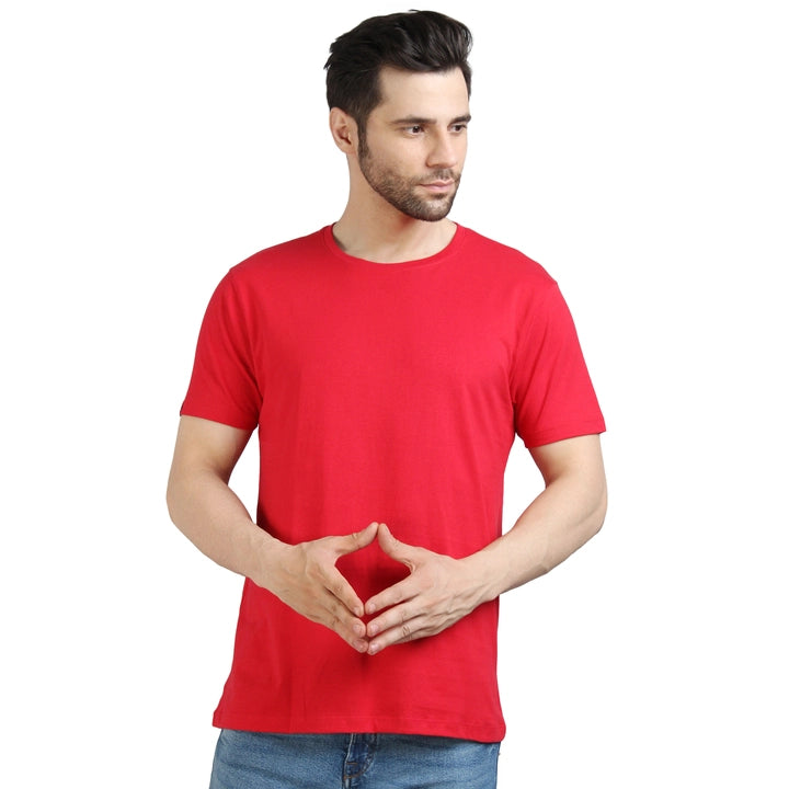Men's Half Sleeve T-Shirt Solid Plain | Pure Cotton |Regular Fit