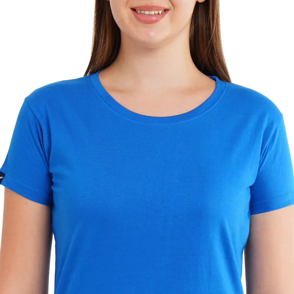 Womens's Half Sleeve T-Shirt Solid Plain | Pure Cotton |Slim Fit