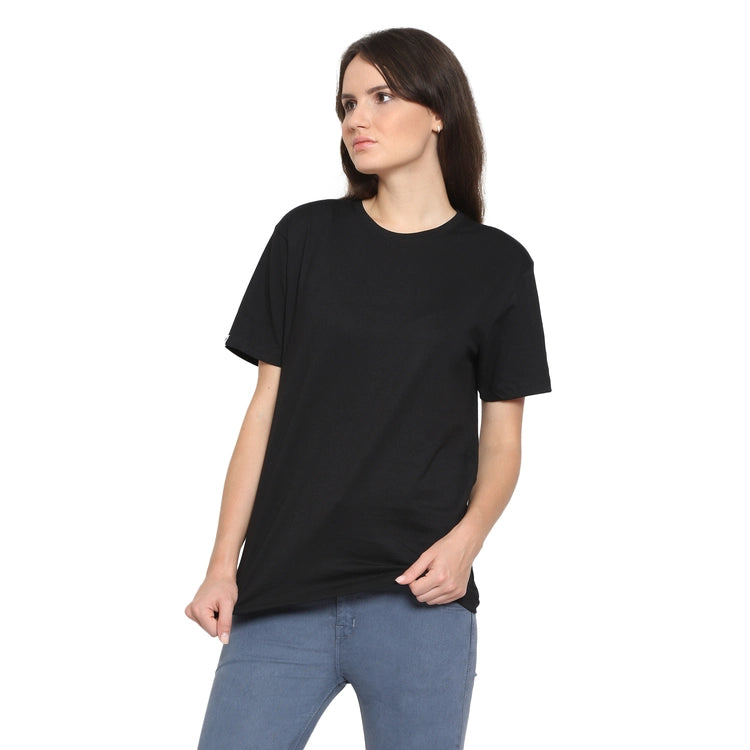 Womens's Half Sleeve T-Shirt Solid Plain | Pure Cotton | Regular Fit