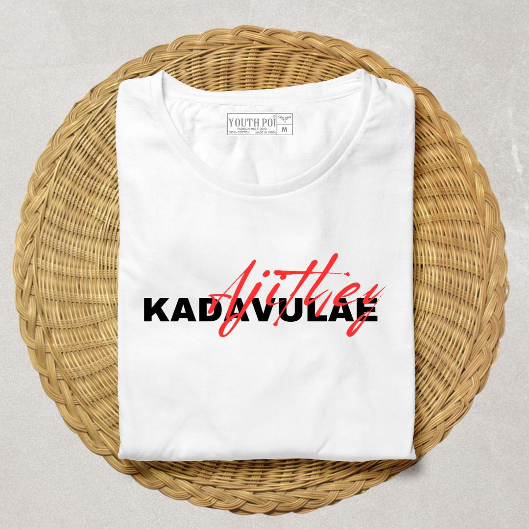 Kadavuley Ajithey Typographic T-shirt for men Chest print
