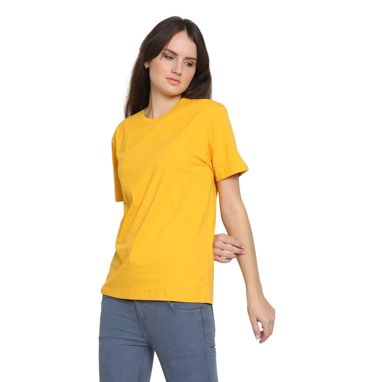 Womens's Half Sleeve T-Shirt Solid Plain | Pure Cotton | Regular Fit