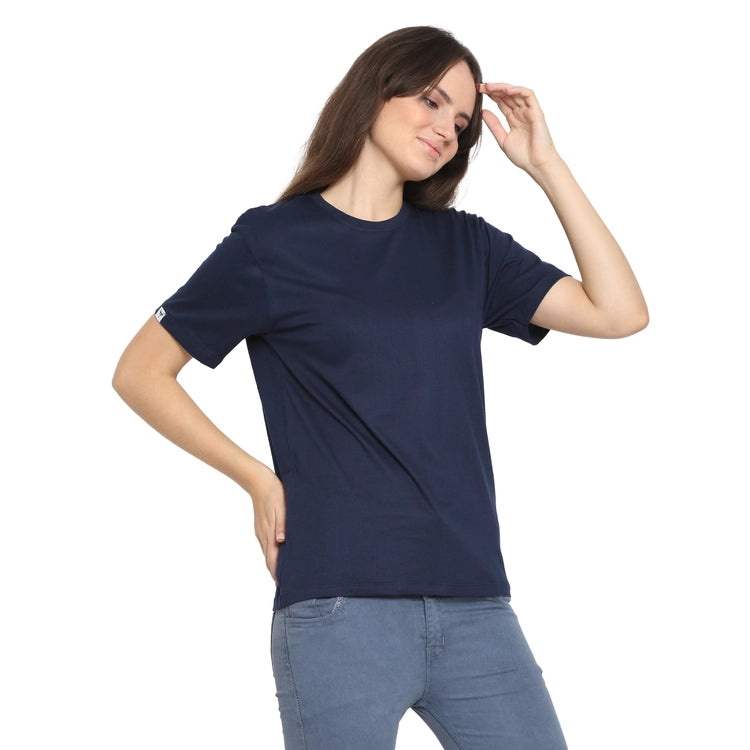 Womens's Half Sleeve T-Shirt Solid Plain | Pure Cotton | Regular Fit