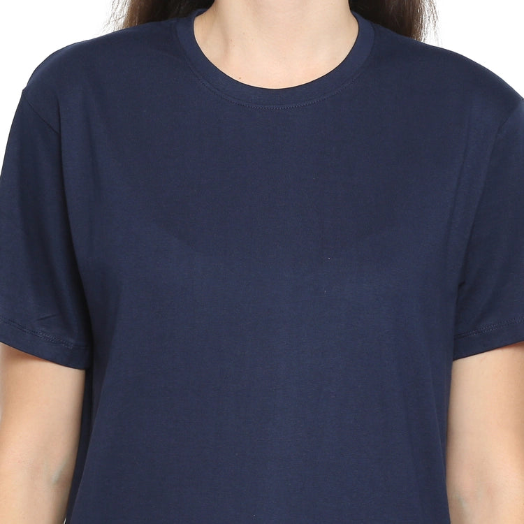 Womens's Half Sleeve T-Shirt Solid Plain | Pure Cotton | Regular Fit