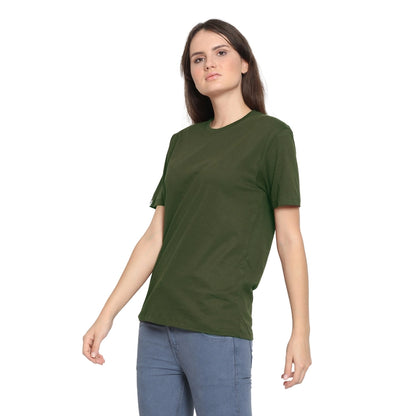 Womens's Half Sleeve T-Shirt Solid Plain | Pure Cotton | Regular Fit