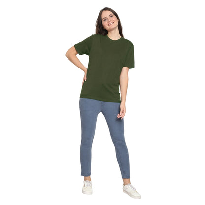 Womens's Half Sleeve T-Shirt Solid Plain | Pure Cotton | Regular Fit