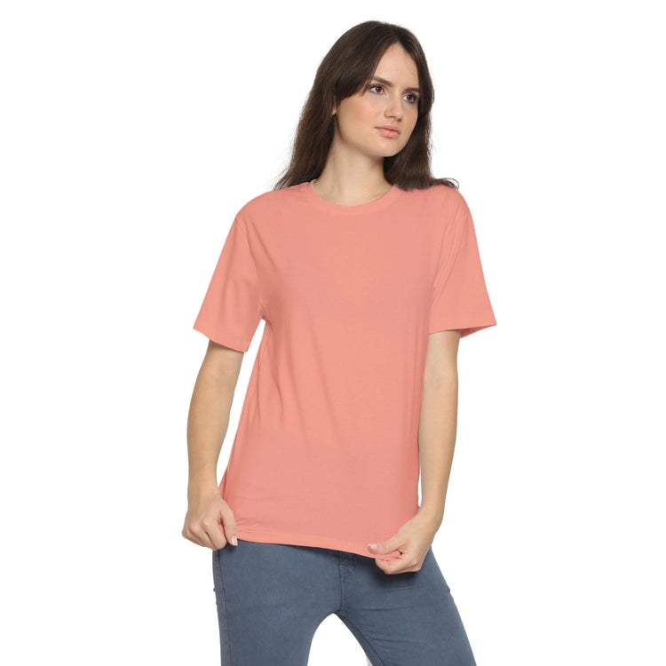 Womens's Half Sleeve T-Shirt Solid Plain | Pure Cotton | Regular Fit