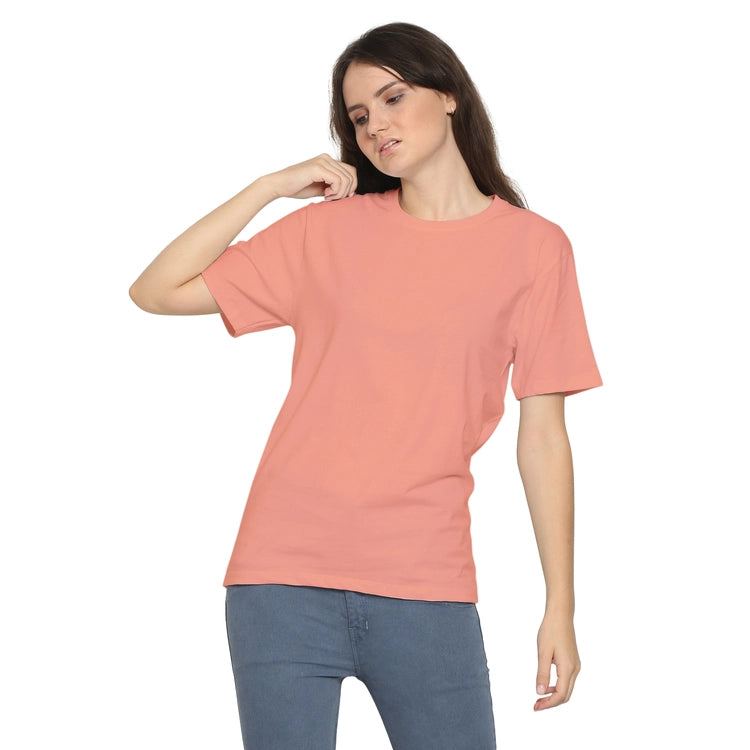 Womens's Half Sleeve T-Shirt Solid Plain | Pure Cotton | Regular Fit