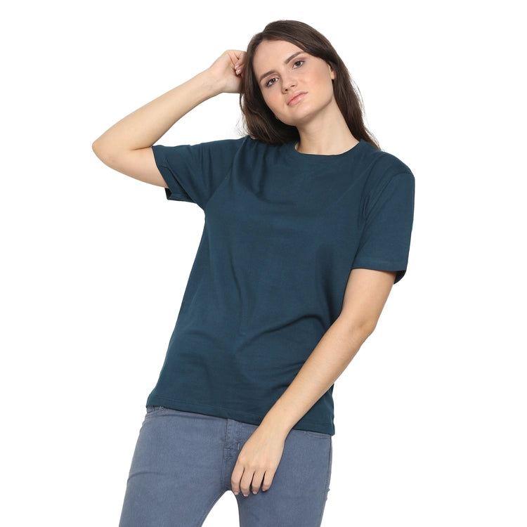 Womens's Half Sleeve T-Shirt Solid Plain | Pure Cotton | Regular Fit