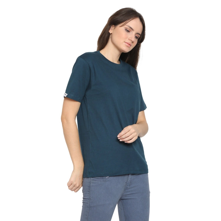 Womens's Half Sleeve T-Shirt Solid Plain | Pure Cotton | Regular Fit