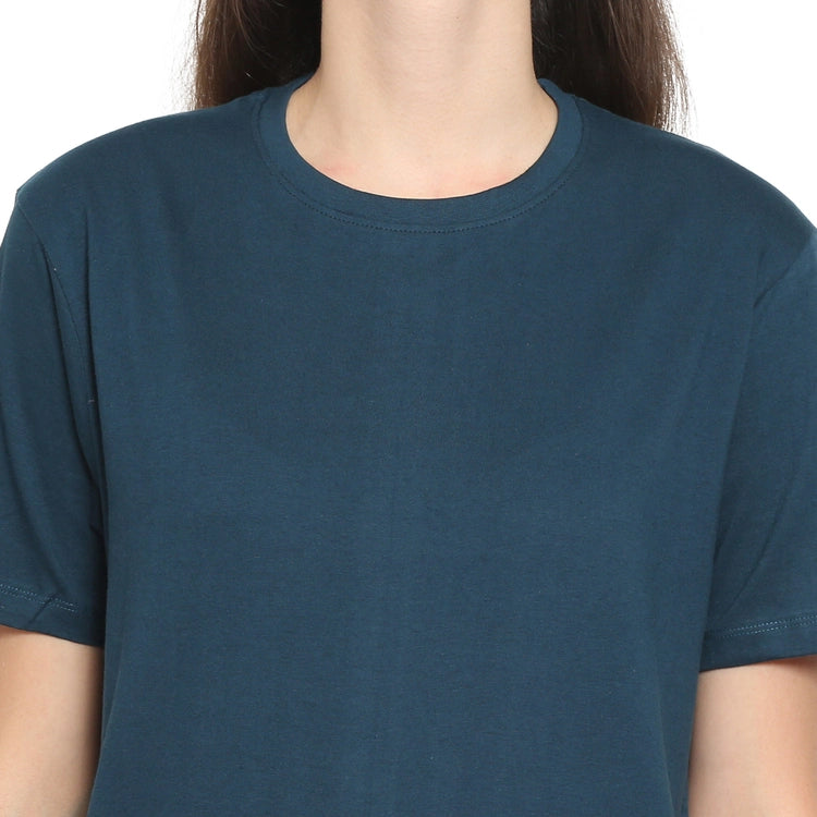 Womens's Half Sleeve T-Shirt Solid Plain | Pure Cotton | Regular Fit