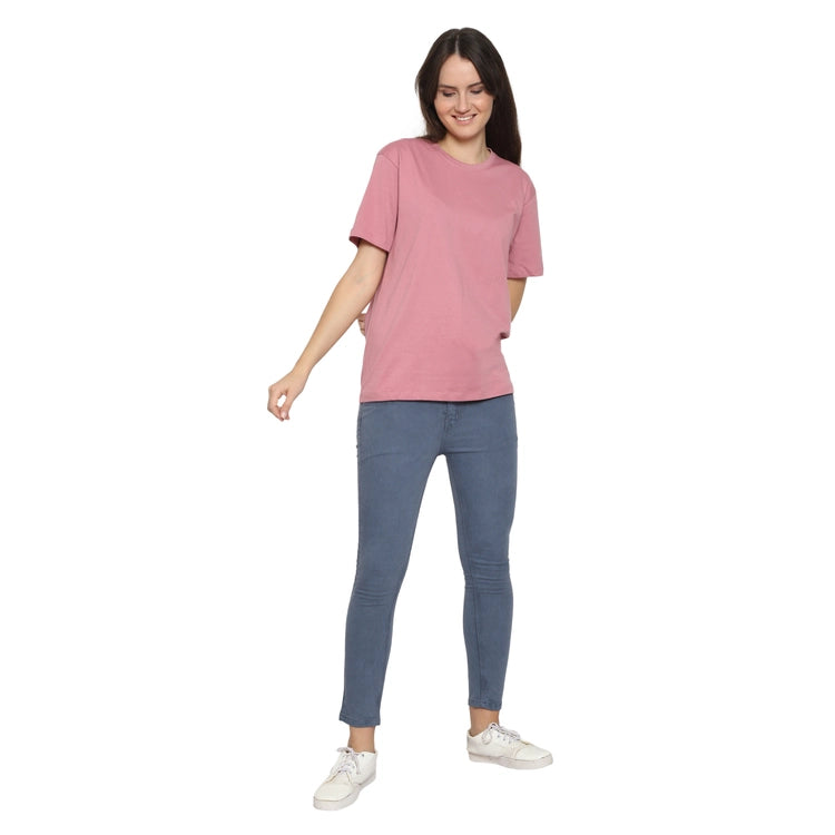 Womens's Half Sleeve T-Shirt Solid Plain | Pure Cotton | Regular Fit