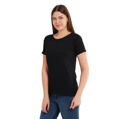 Womens's Half Sleeve T-Shirt Solid Plain | Pure Cotton |Slim Fit