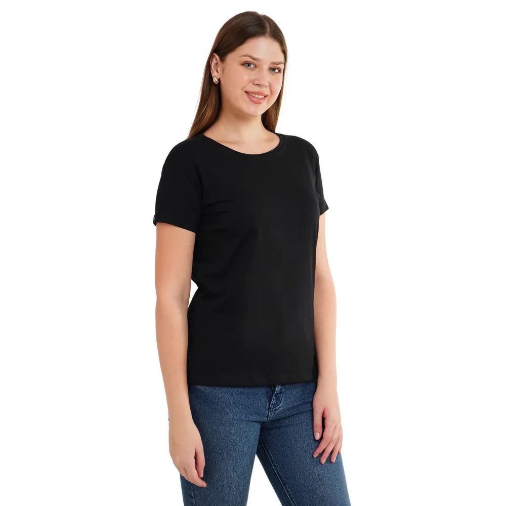 Womens's Half Sleeve T-Shirt Solid Plain | Pure Cotton |Slim Fit