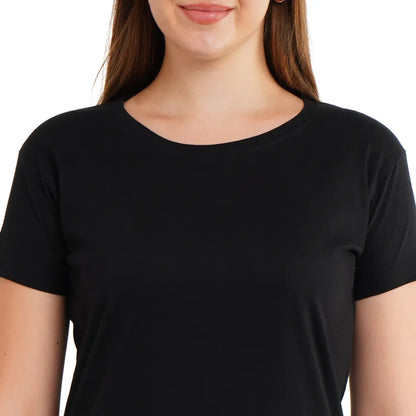 Womens's Half Sleeve T-Shirt Solid Plain | Pure Cotton |Slim Fit