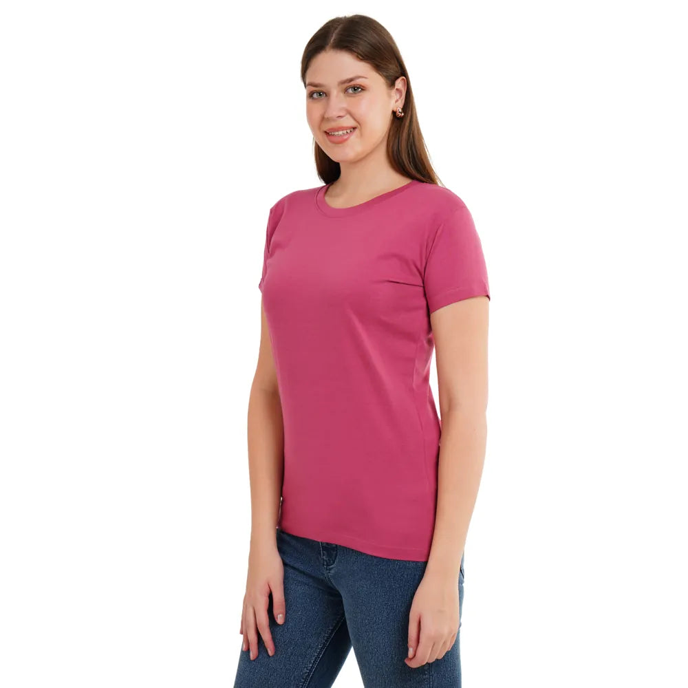 Womens's Half Sleeve T-Shirt Solid Plain | Pure Cotton |Slim Fit