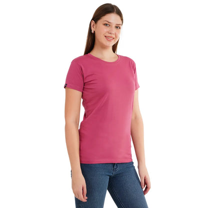 Womens's Half Sleeve T-Shirt Solid Plain | Pure Cotton |Slim Fit