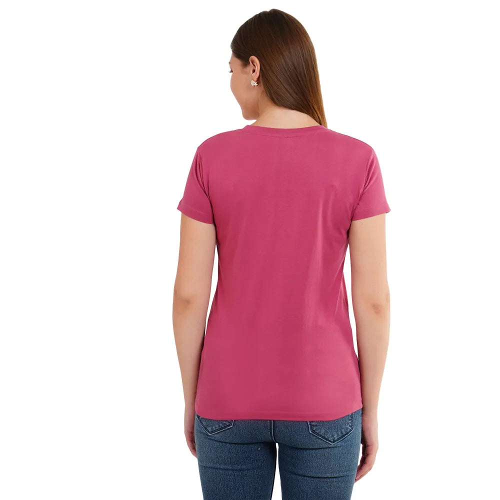 Womens's Half Sleeve T-Shirt Solid Plain | Pure Cotton |Slim Fit