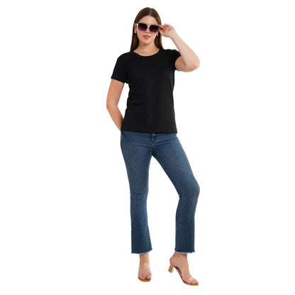 Womens's Half Sleeve T-Shirt Solid Plain | Pure Cotton |Slim Fit