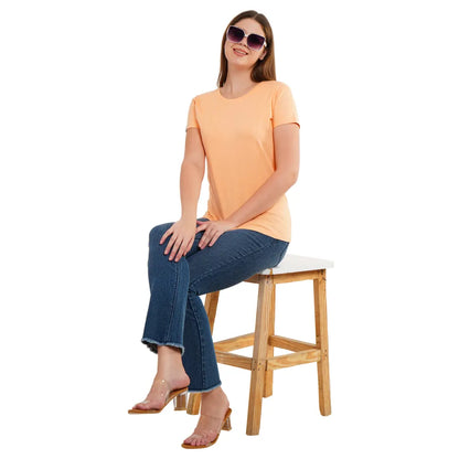 Womens's Half Sleeve T-Shirt Solid Plain | Pure Cotton |Slim Fit