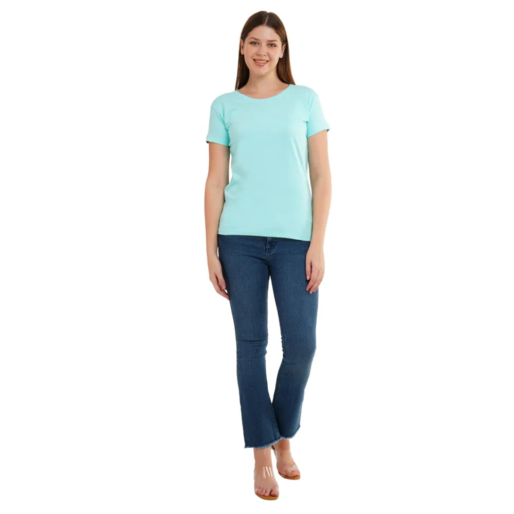 Womens's Half Sleeve T-Shirt Solid Plain | Pure Cotton |Slim Fit