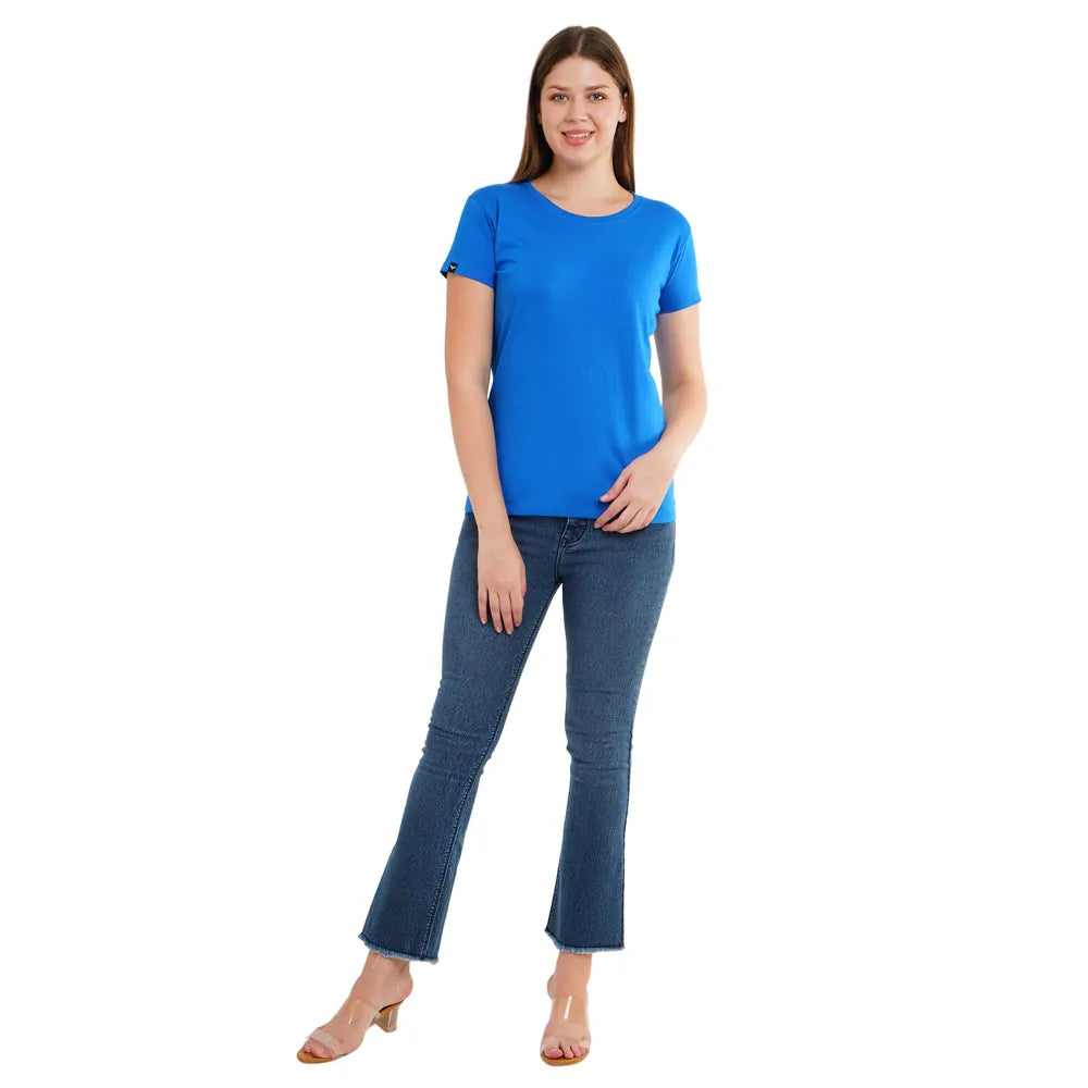 Womens's Half Sleeve T-Shirt Solid Plain | Pure Cotton |Slim Fit