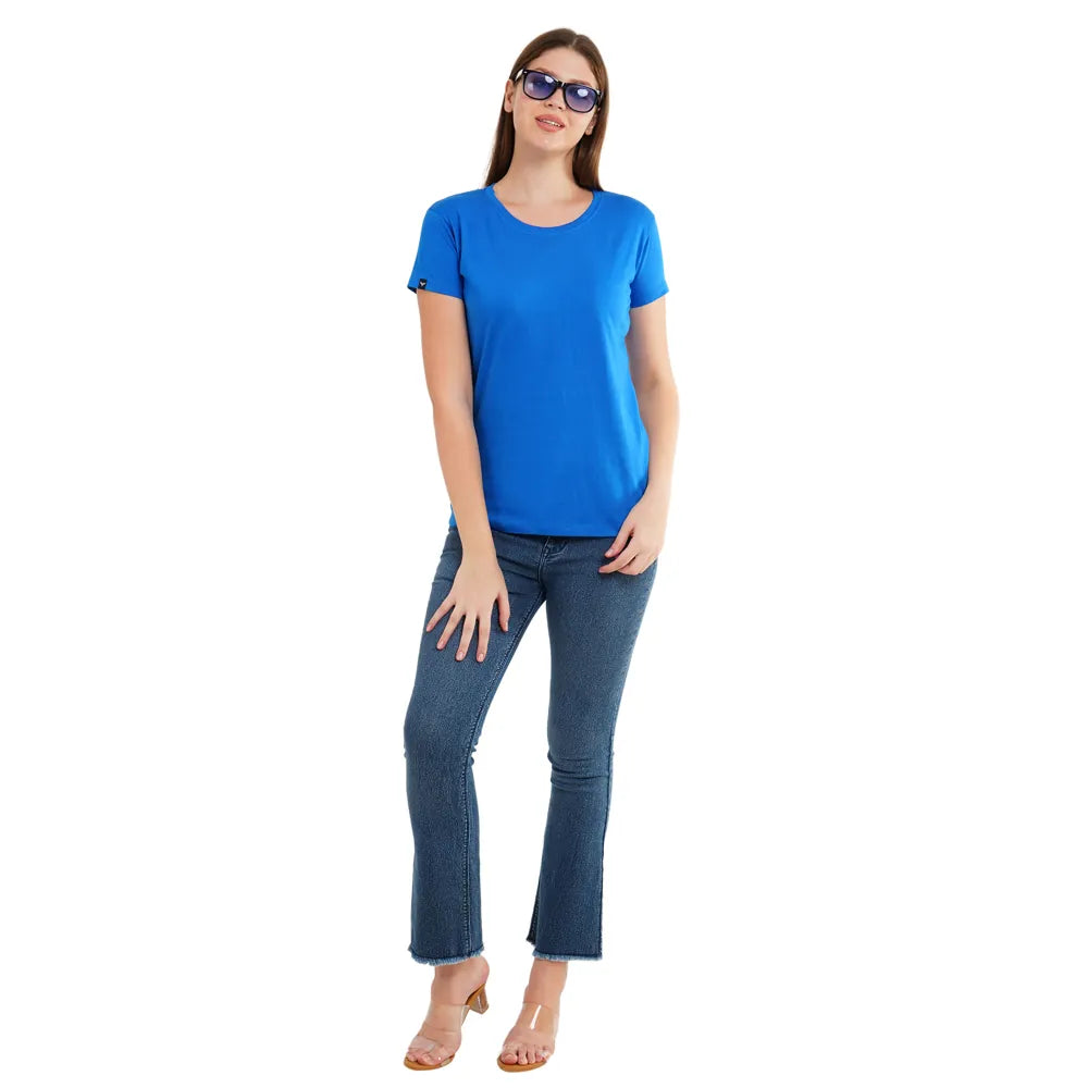 Womens's Half Sleeve T-Shirt Solid Plain | Pure Cotton |Slim Fit