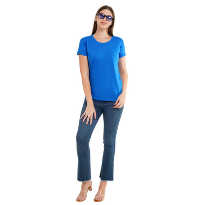 Womens's Half Sleeve T-Shirt Solid Plain | Pure Cotton |Slim Fit