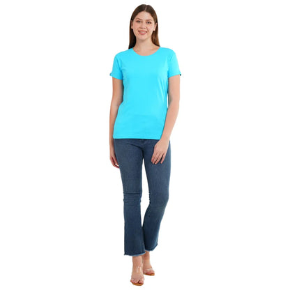 Womens's Half Sleeve T-Shirt Solid Plain | Pure Cotton |Slim Fit