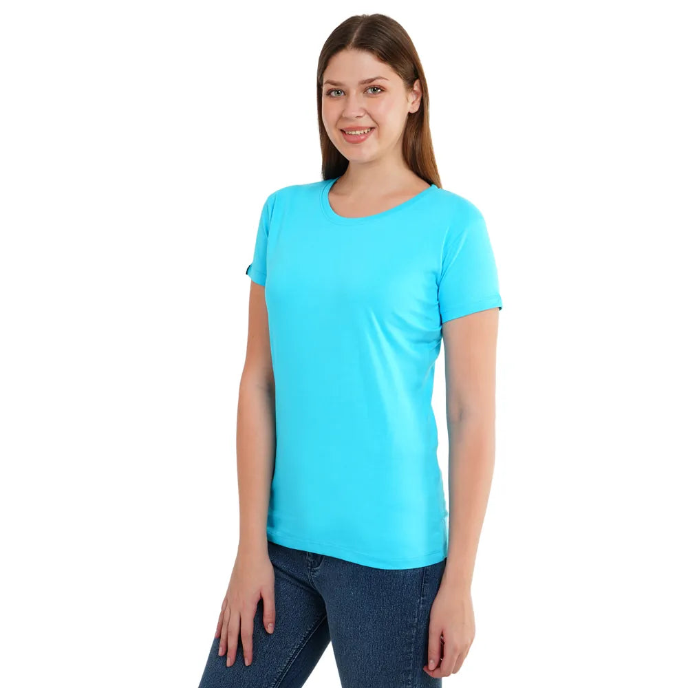 Womens's Half Sleeve T-Shirt Solid Plain | Pure Cotton |Slim Fit