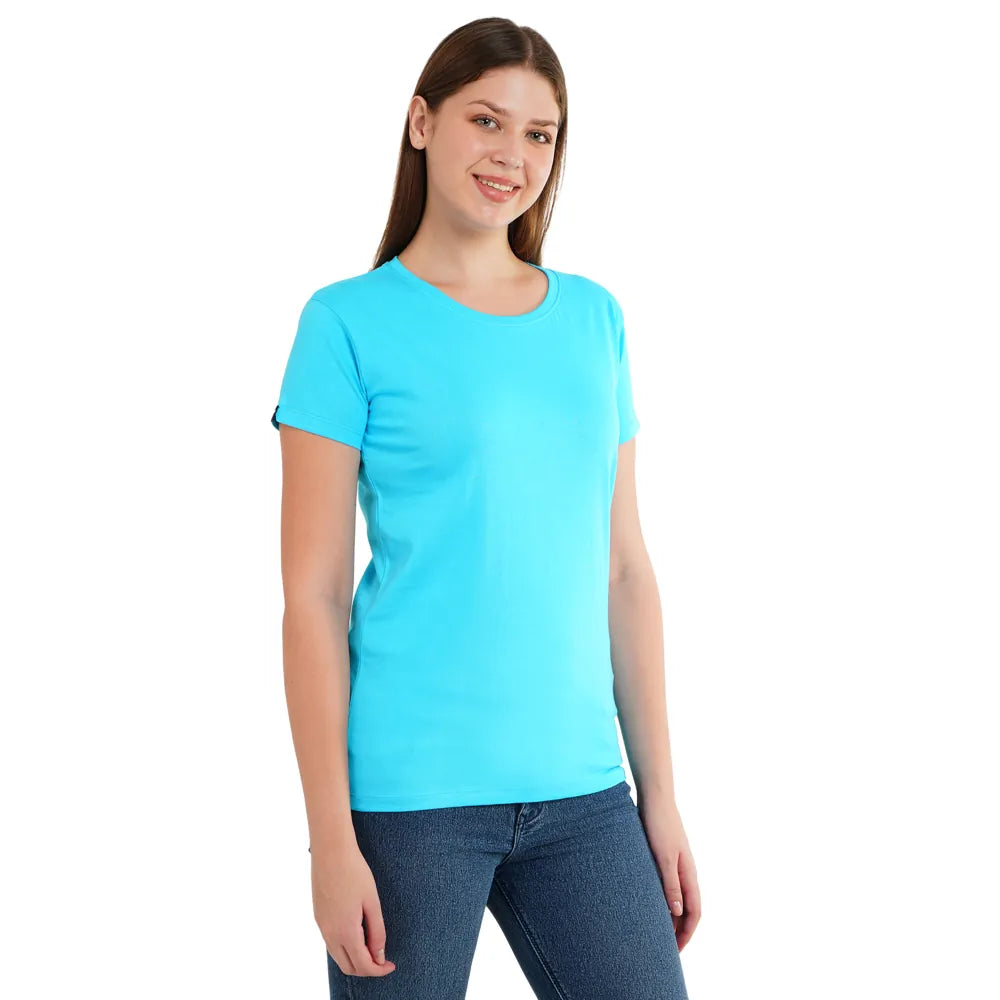 Womens's Half Sleeve T-Shirt Solid Plain | Pure Cotton |Slim Fit