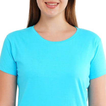 Womens's Half Sleeve T-Shirt Solid Plain | Pure Cotton |Slim Fit