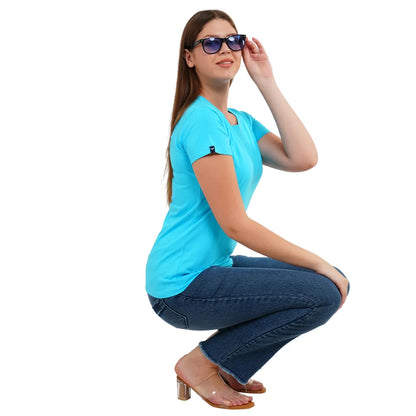 Womens's Half Sleeve T-Shirt Solid Plain | Pure Cotton |Slim Fit