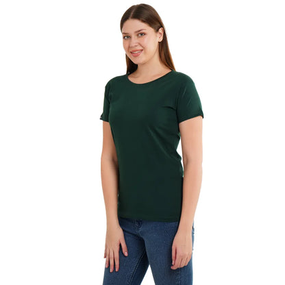 Womens's Half Sleeve T-Shirt Solid Plain | Pure Cotton |Slim Fit