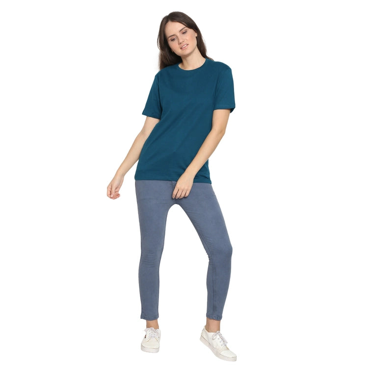 Womens's Half Sleeve T-Shirt Solid Plain | Pure Cotton | Regular Fit